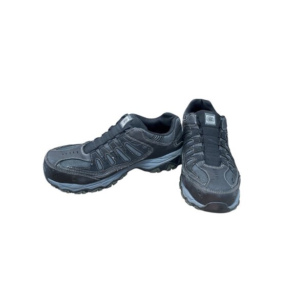 Skechers Work Mens Black leather fabric steel toe Sneakers Size 10 SKU 9054 - Picture 2 of 16